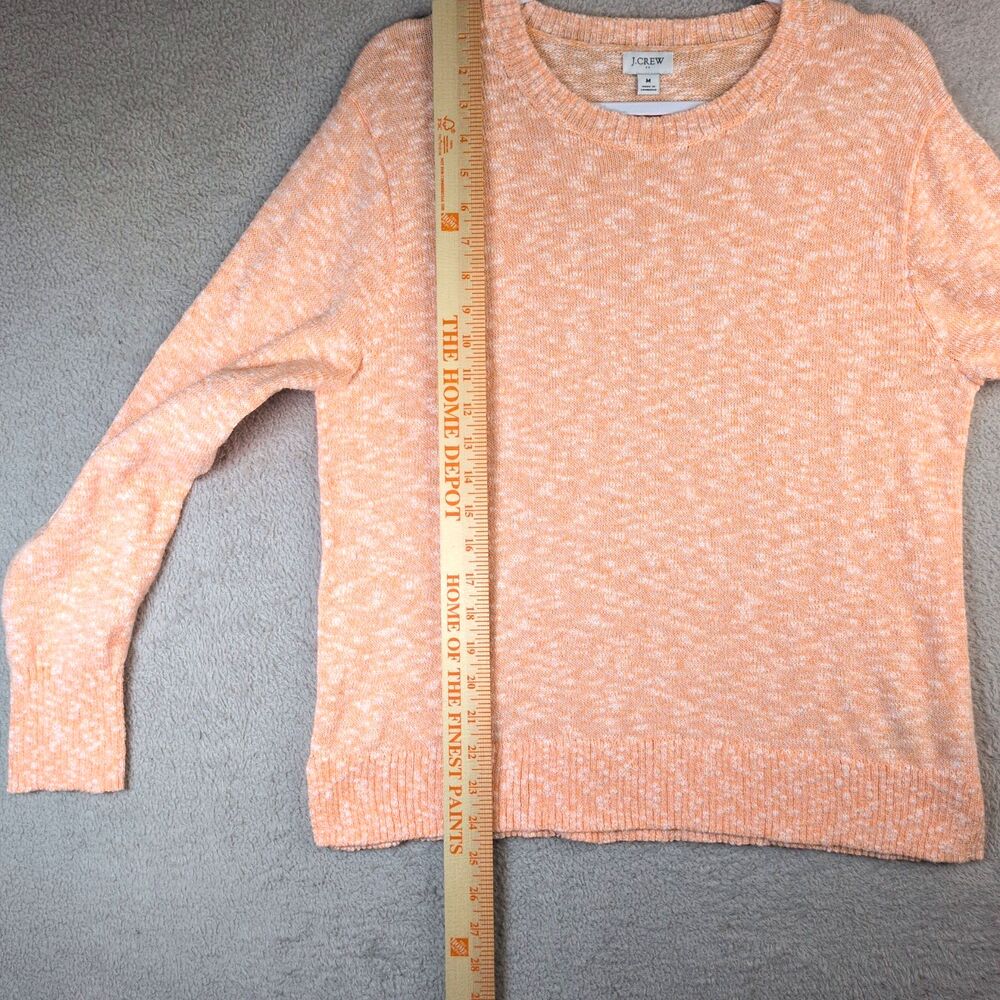 J Crew Orange Sherbet Marl Heather Lightweight Sweater Womens M Coastal Spring - Picture 8 of 11